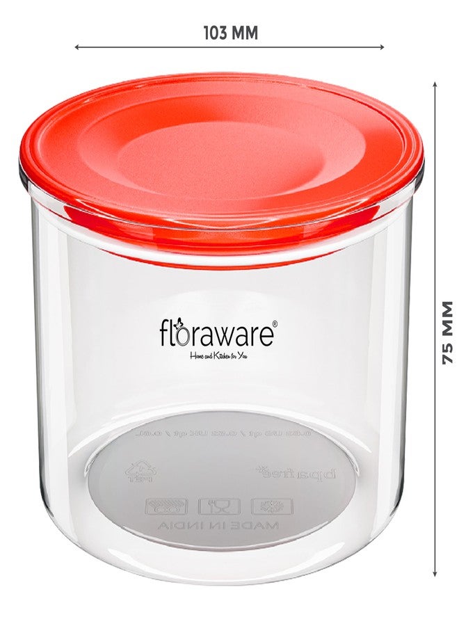 Floraware Plastic Storage Jar and Container Set I Air Tight & BPA Free Containers for Kitchen Storage Set I Grocery Kitchen Container Set I Multipurpose Jar, 600 Ml Each, Set 6, Red - Image 3
